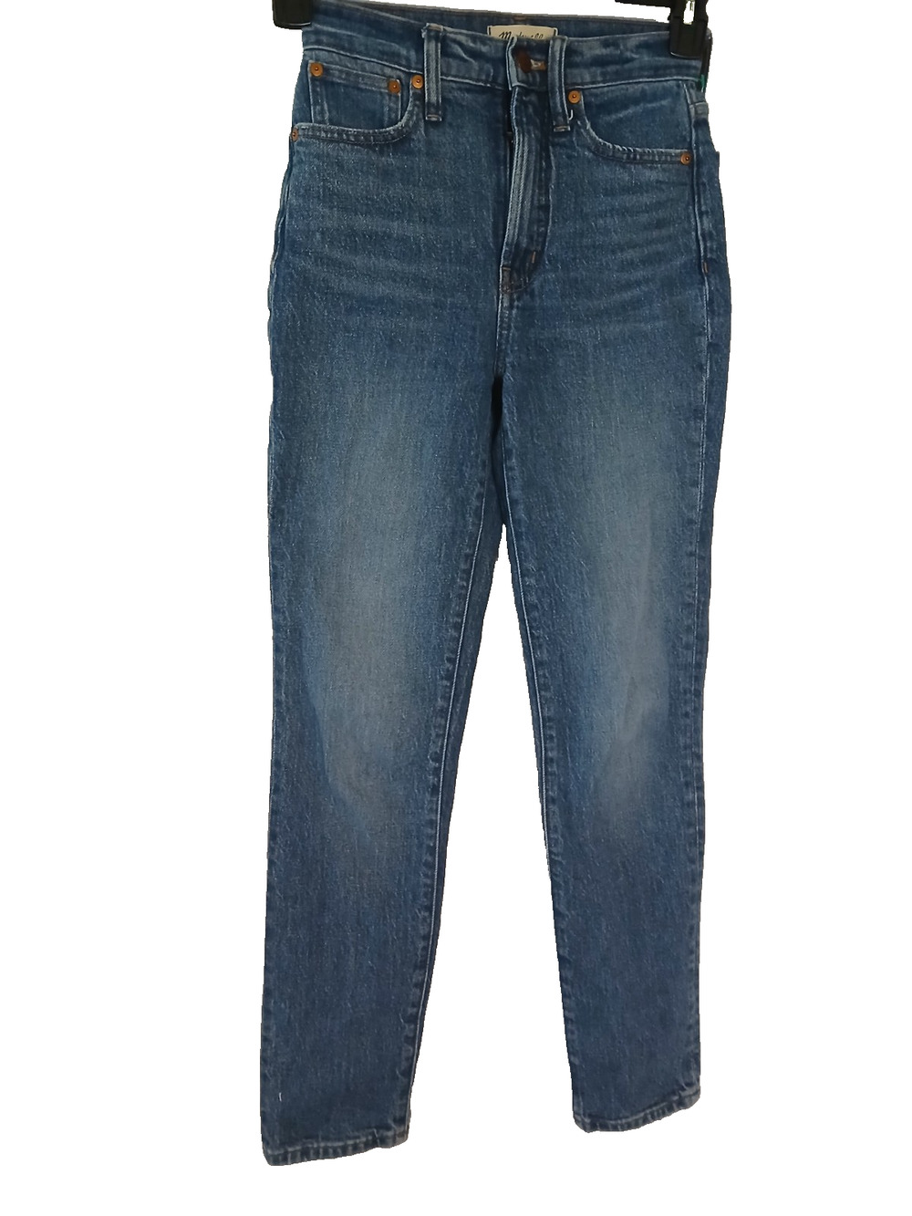 Madewell Jeans Women 23 Blue Medium Wash Mid Rise Slim Straight Denim Classic